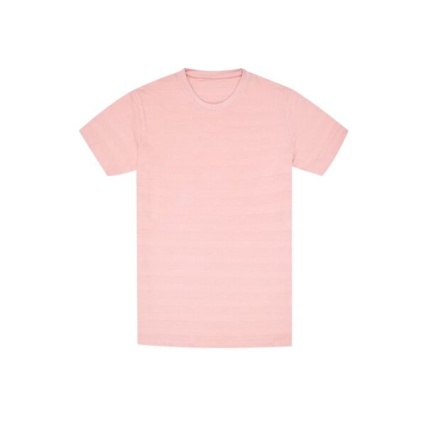 Thrivix Mens Light Pink Textured Crew Neck T Shirt Medium Size
